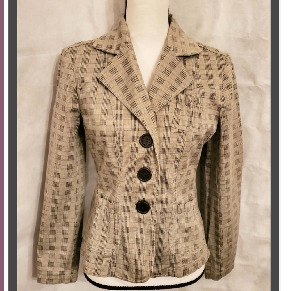LA Blues Patterned Button Down Blazer Size Small
